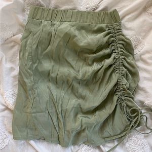Alex Ruched Mini Skirt Green